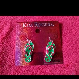 Kim Rogers Sandal Earrings Pierced NWT Multicolored Christmas Seasonal Novelty
